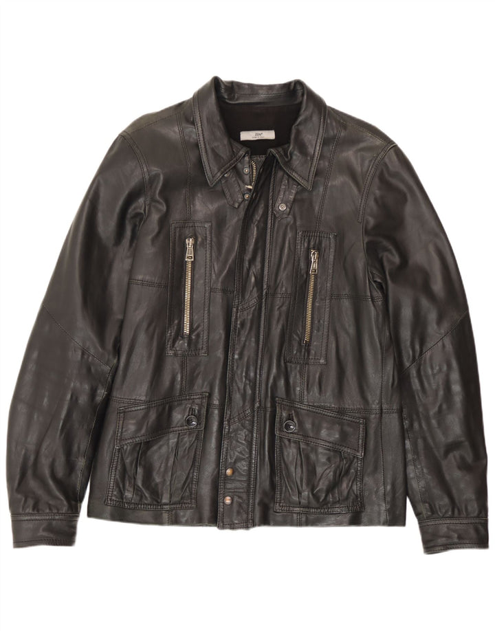 Giacca in pelle da uomo Zen IT 52 Large in pelle nera