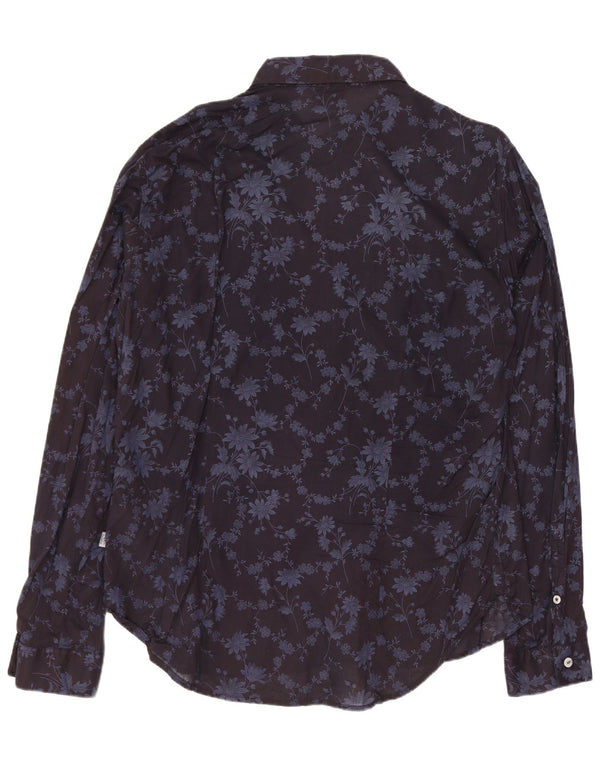 Camicia da uomo CERRUTI 1881 XL in cotone floreale blu navy