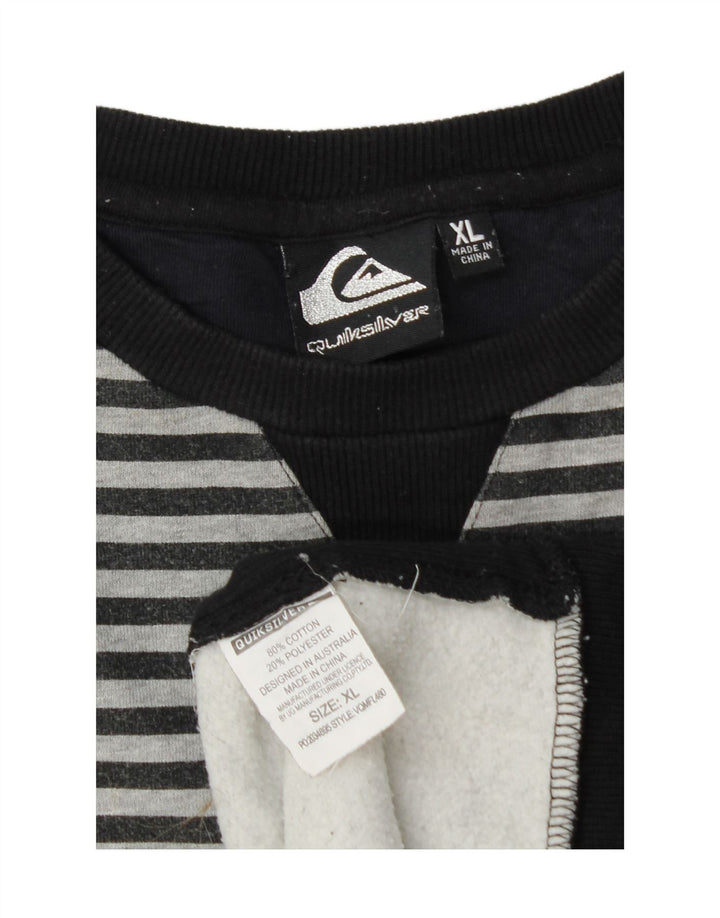 Felpa da uomo QUIKSILVER Maglione XL Cotone a righe nere