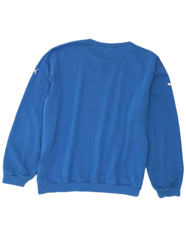 Felpa da uomo Puma Jumper 2XL Blu Colourblock in cotone
