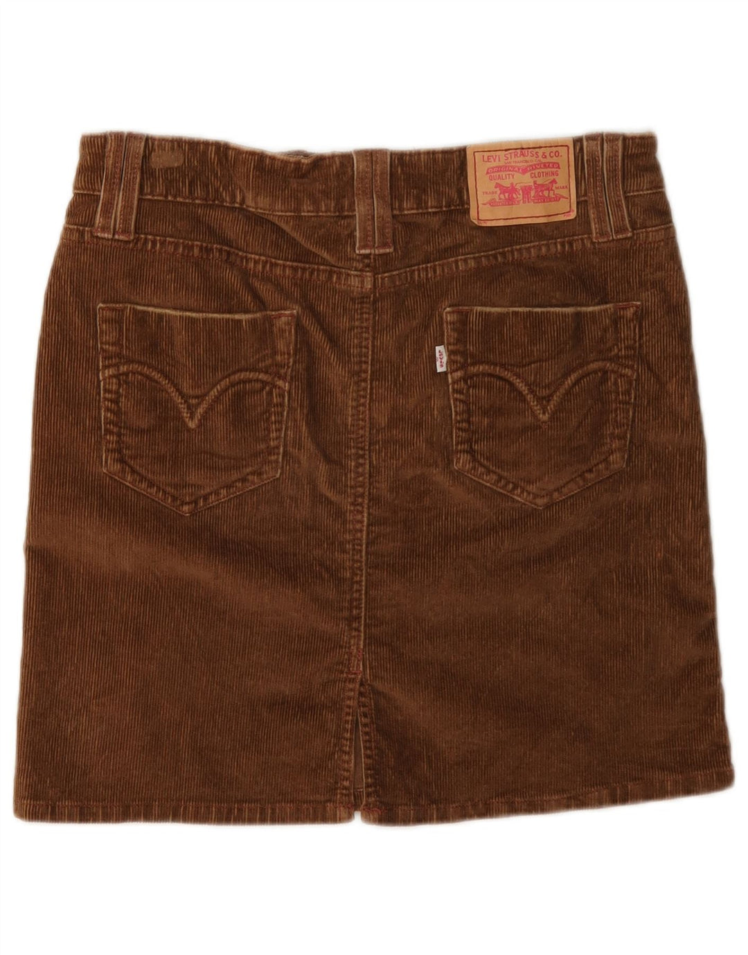 Mini gonna in velluto a coste da donna Levi's US 3 Small W30 in cotone marrone