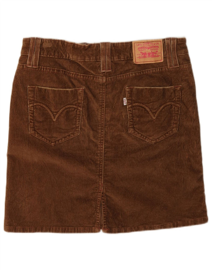 Mini gonna in velluto a coste da donna Levi's US 3 Small W30 in cotone marrone