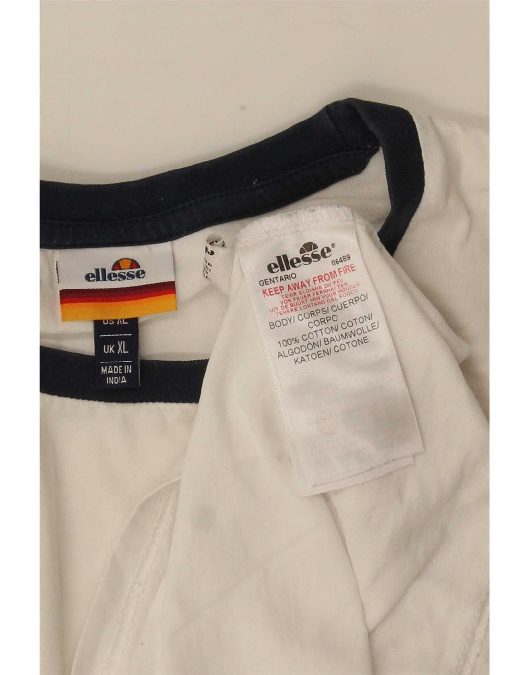 T-shirt da uomo Ellesse Top XL in cotone a righe bianche