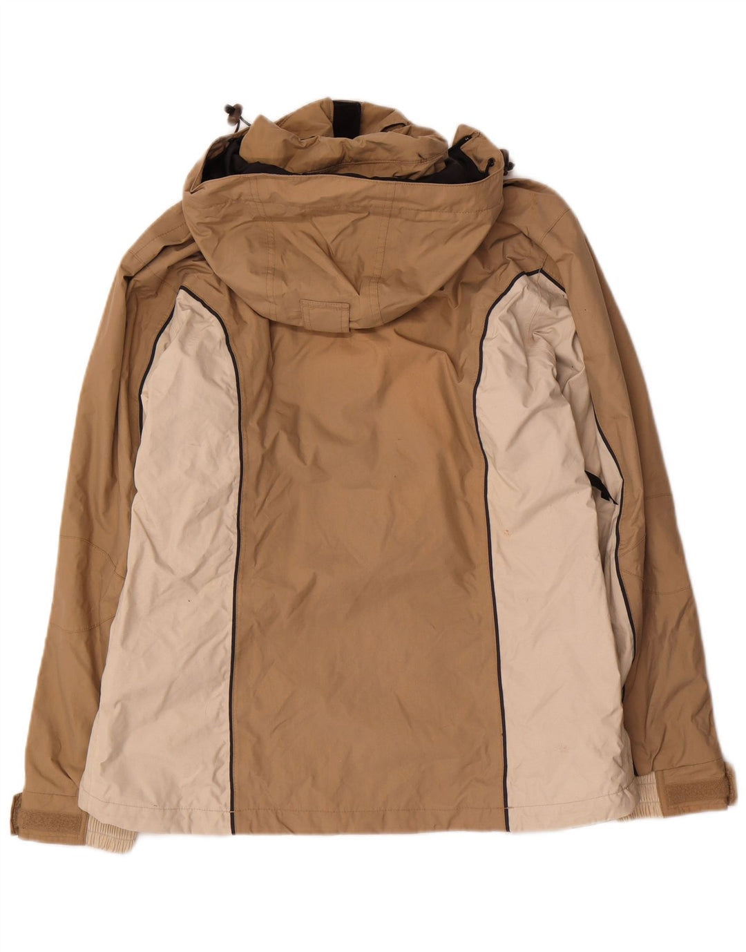 Giacca antipioggia con cappuccio da donna Helly Hansen UK 14 Nylon color block beige medio