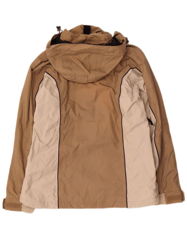 Giacca antipioggia con cappuccio da donna Helly Hansen UK 14 Nylon color block beige medio