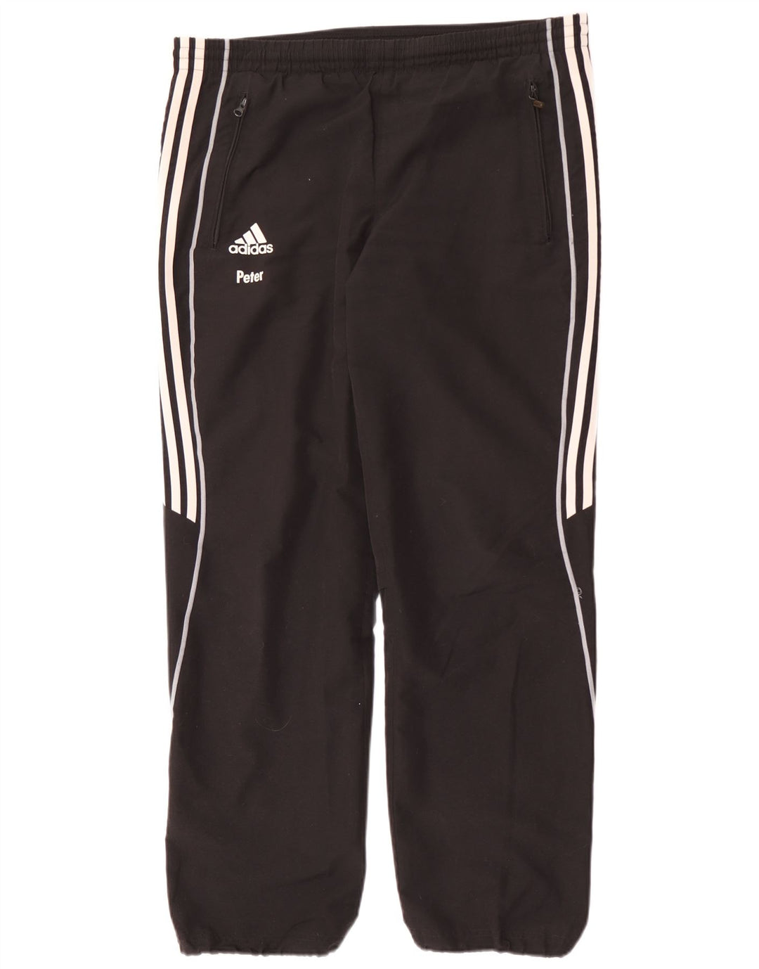 Pantaloni da tuta da uomo Adidas medi neri in poliestere sportivo