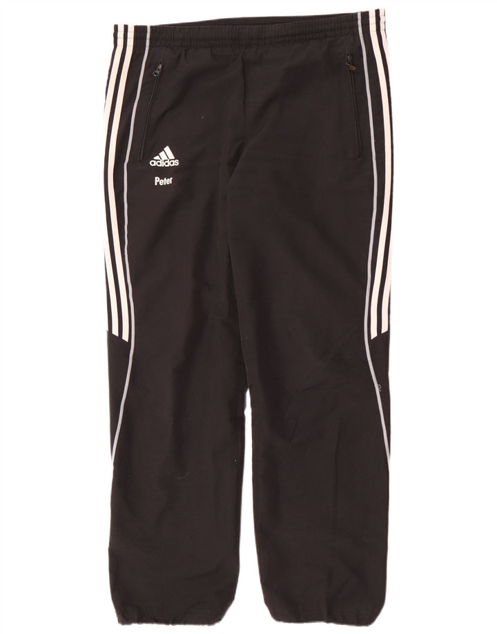 Pantaloni da tuta da uomo Adidas medi neri in poliestere sportivo