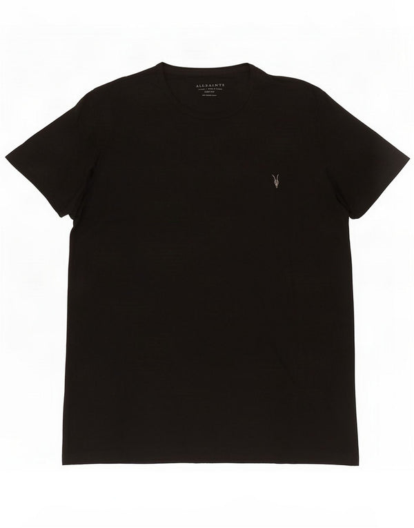 All Saints Mens Slim Fit T-Shirt Top XL Black Cotton