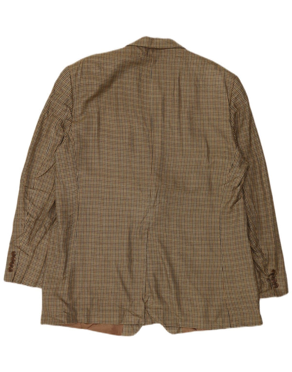 Giacca blazer a 2 bottoni da uomo Chaps UK 46 3XL Seta pied de poule verde