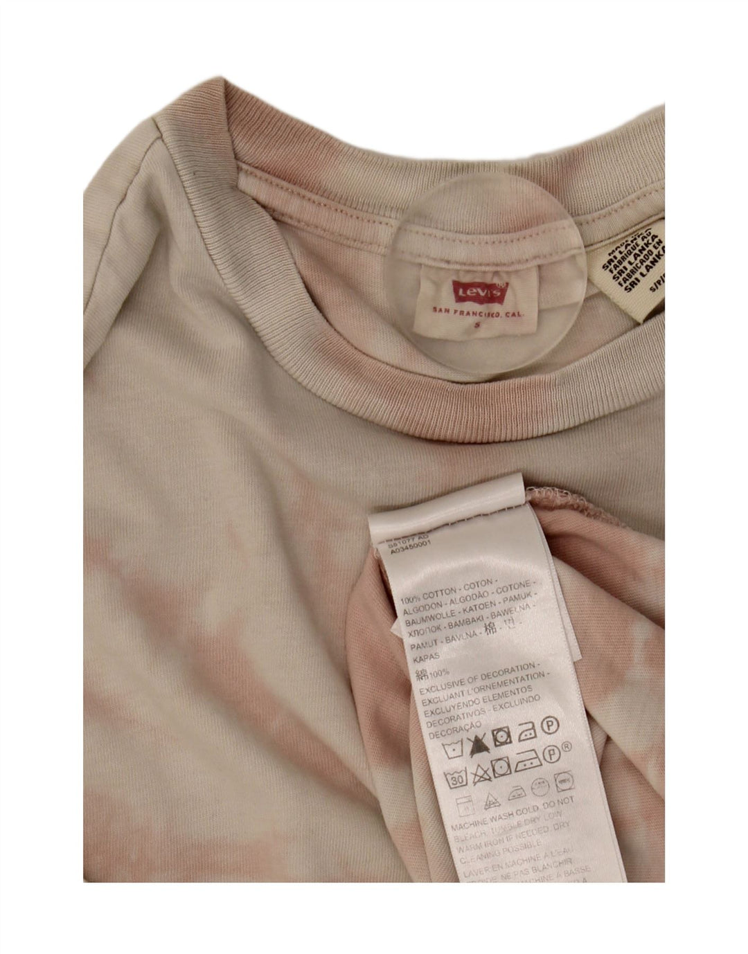 T-shirt da uomo Levi's Top Small in cotone tie dye rosa