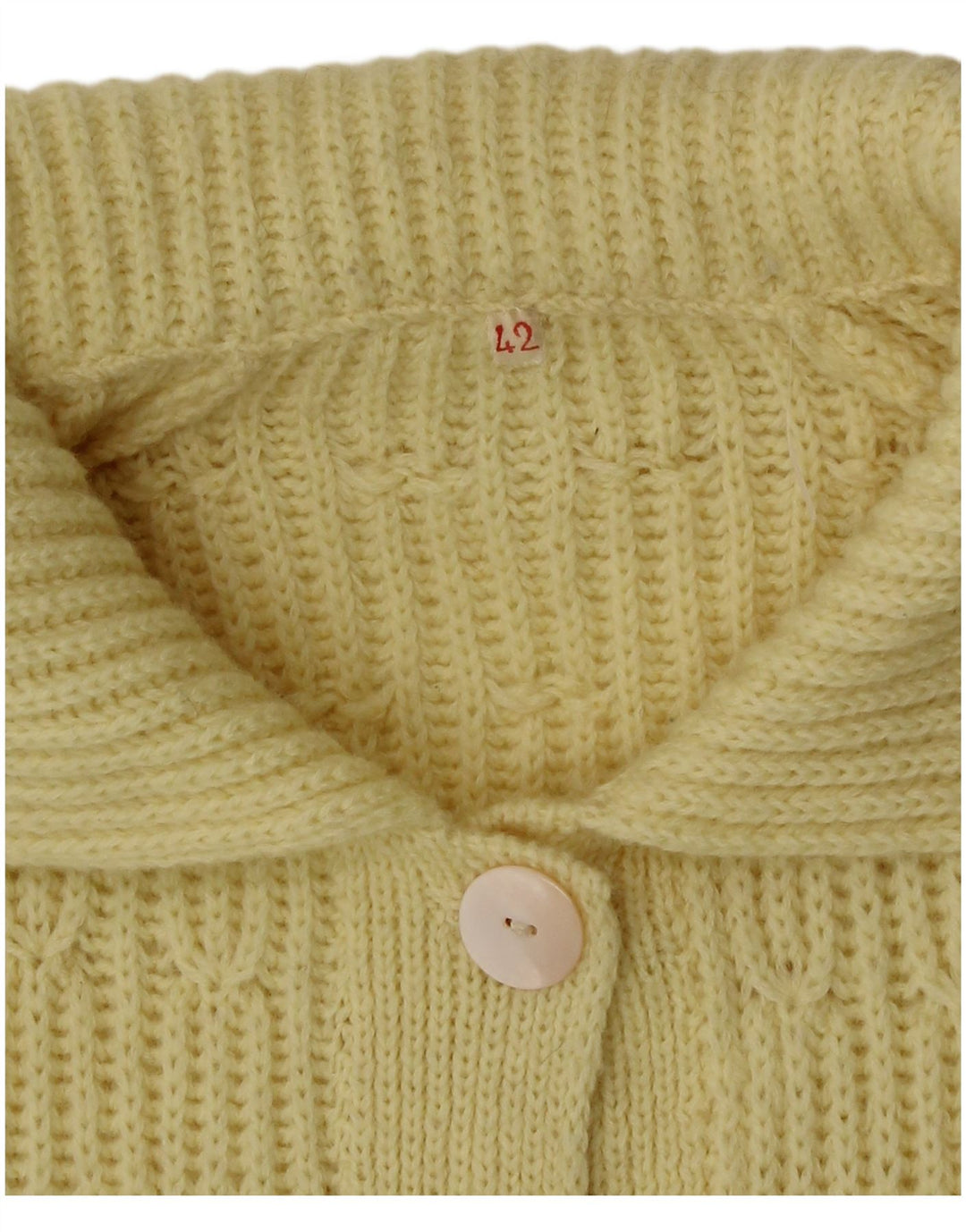 Maglione cardigan vintage da donna IT 42 giallo medio