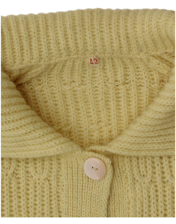 Maglione cardigan vintage da donna IT 42 giallo medio