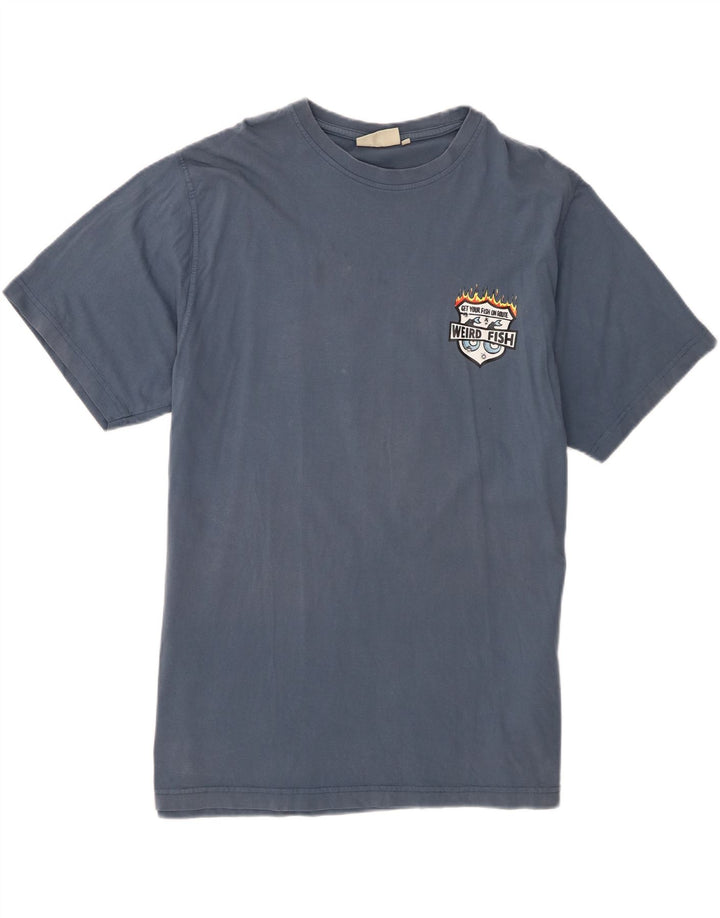 T-shirt grafica da uomo Weird Fish Top XL in cotone blu