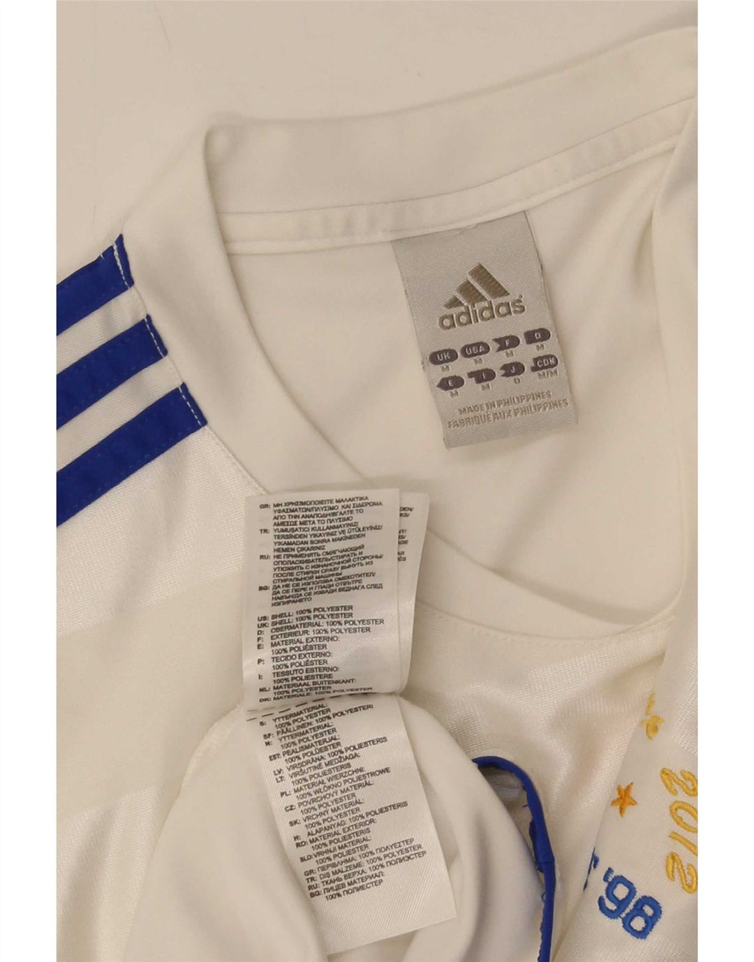 T-shirt Adidas Climalite da uomo Top poliestere gessato bianco medio