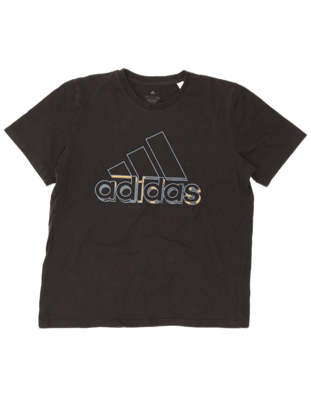 ADIDAS Mens Graphic T-Shirt Top Large Black Cotton