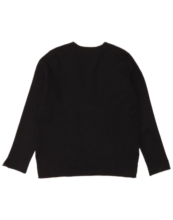 Maglione Zara da donna con vestibilità ampia e scollo a V, UK 10, piccolo in viscosa nera