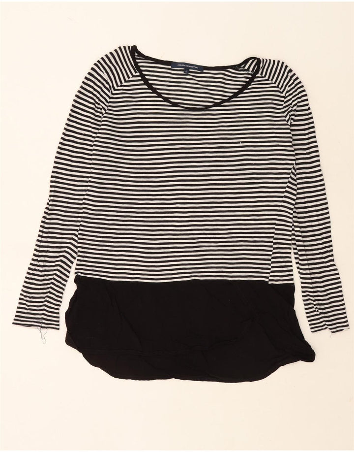 Top tunica da donna French Connection UK 16 grande cotone a righe bianche