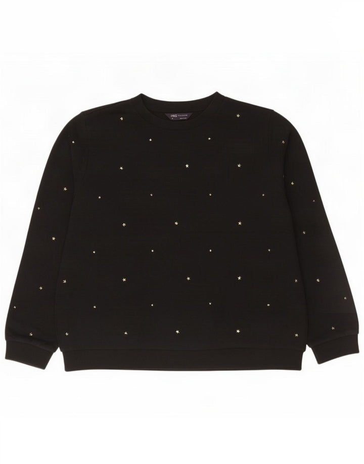 Marks & Spencer Felpa da donna Maglione UK 16 Large Black Spotted
