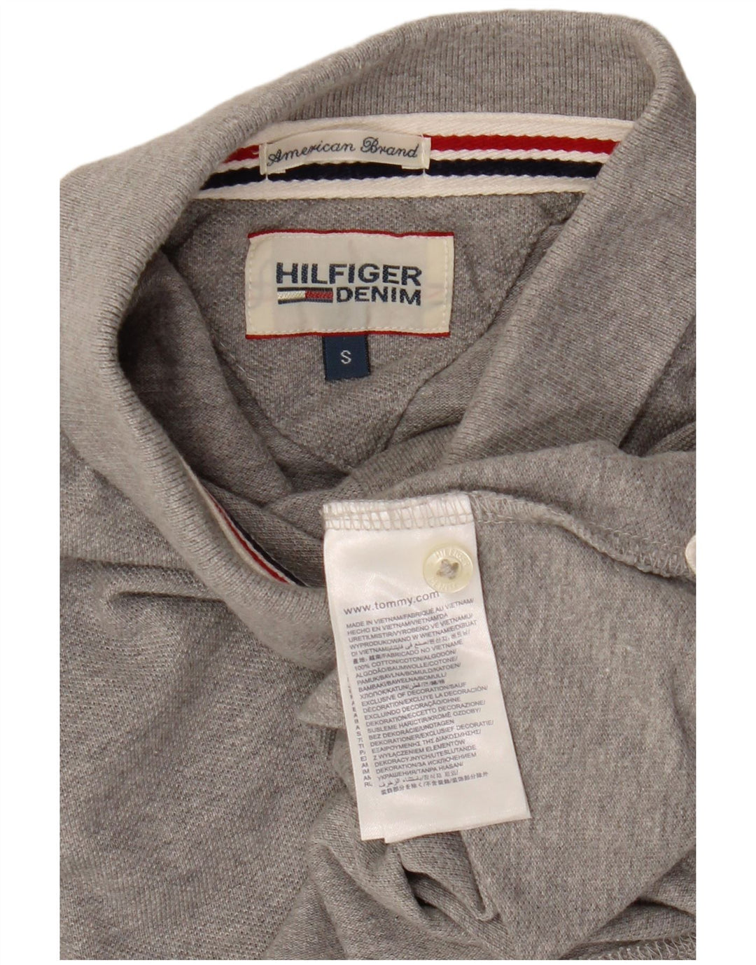 TOMMY HILFIGER Polo da uomo piccola in cotone grigio