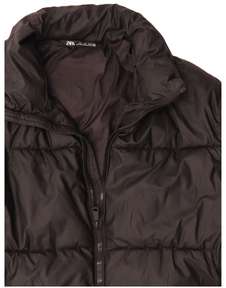 Giacca imbottita da uomo Zara UK 40 grande poliestere nero
