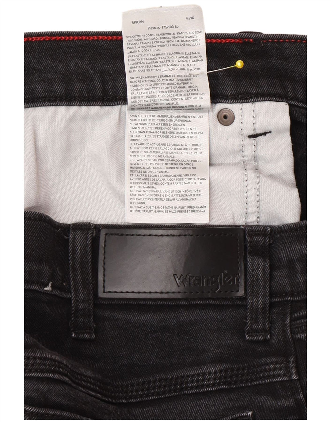 Jeans dritti da uomo Wrangler W34 L32 cotone grigio