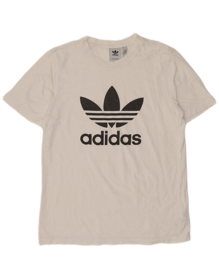 T-shirt grafica da uomo Adidas Top piccola in cotone bianco