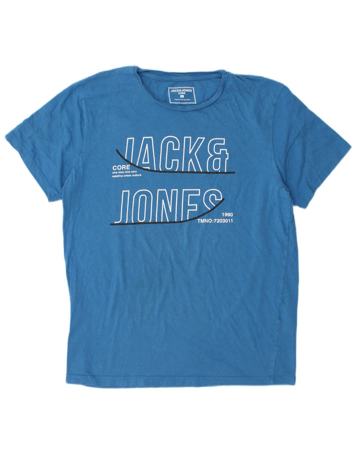 Jack & Jones T-shirt grafica da uomo grande in cotone blu