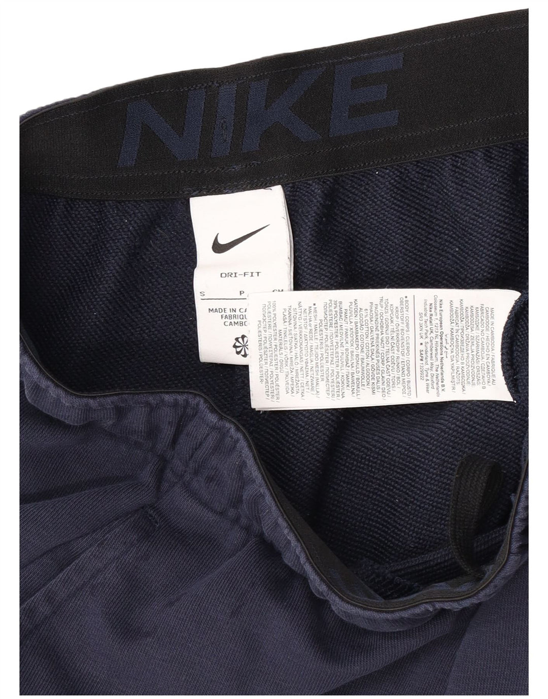 Pantaloncini sportivi Nike Dri Fit da uomo piccoli in cotone blu navy