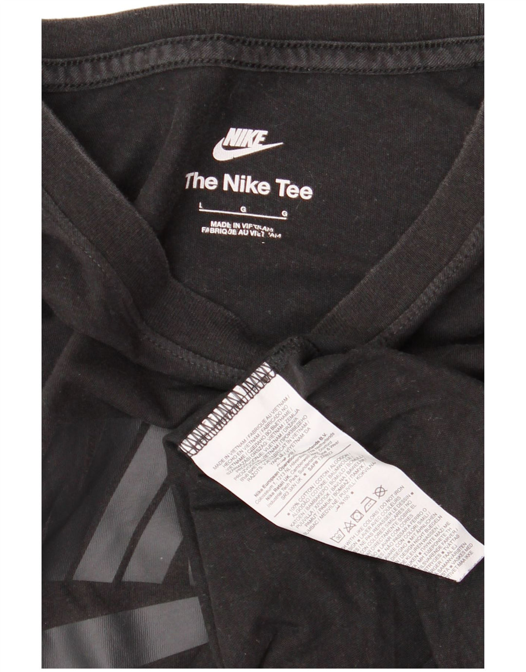 T-shirt grafica Nike Air da uomo, grande, in cotone nero