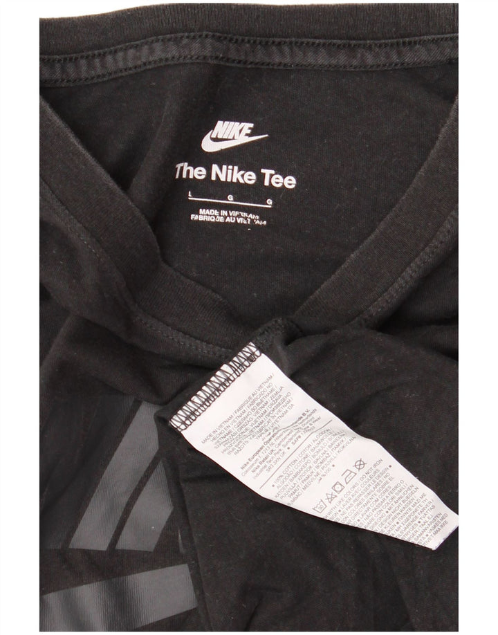 T-shirt grafica Nike Air da uomo, grande, in cotone nero