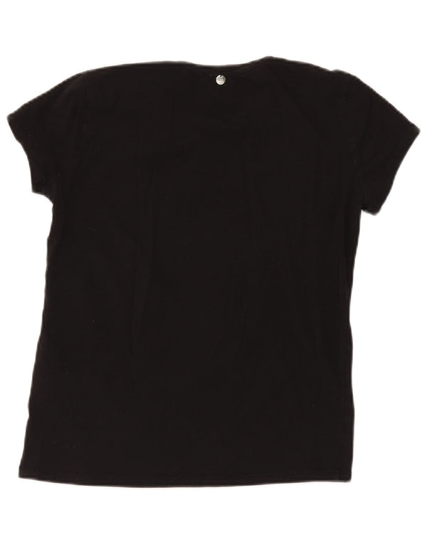 T-shirt grafica da donna Liu Jo Top UK 12 cotone medio nero