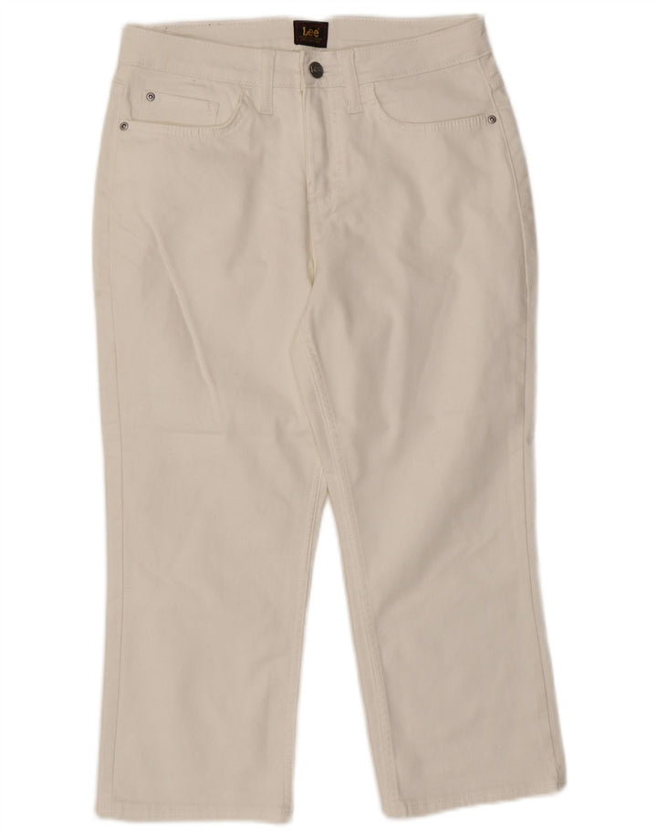 Jeans Capri da donna Lee US 8 medio W30 L21 cotone bianco