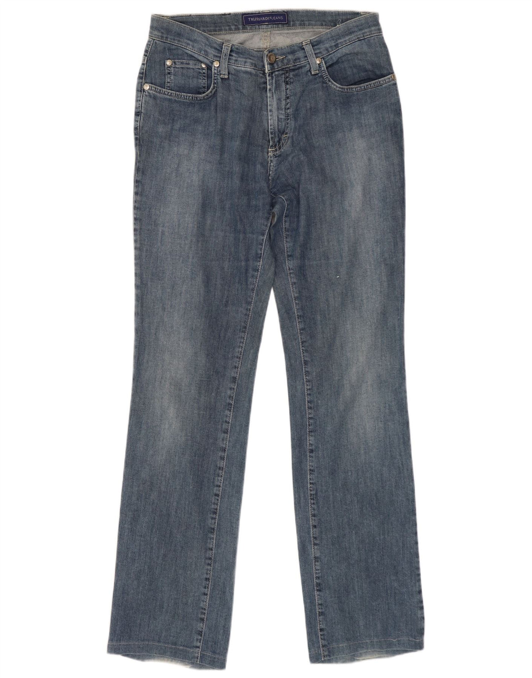 Jeans Dritti Donna TRUSSARDI W26 L30 Blu Cotone