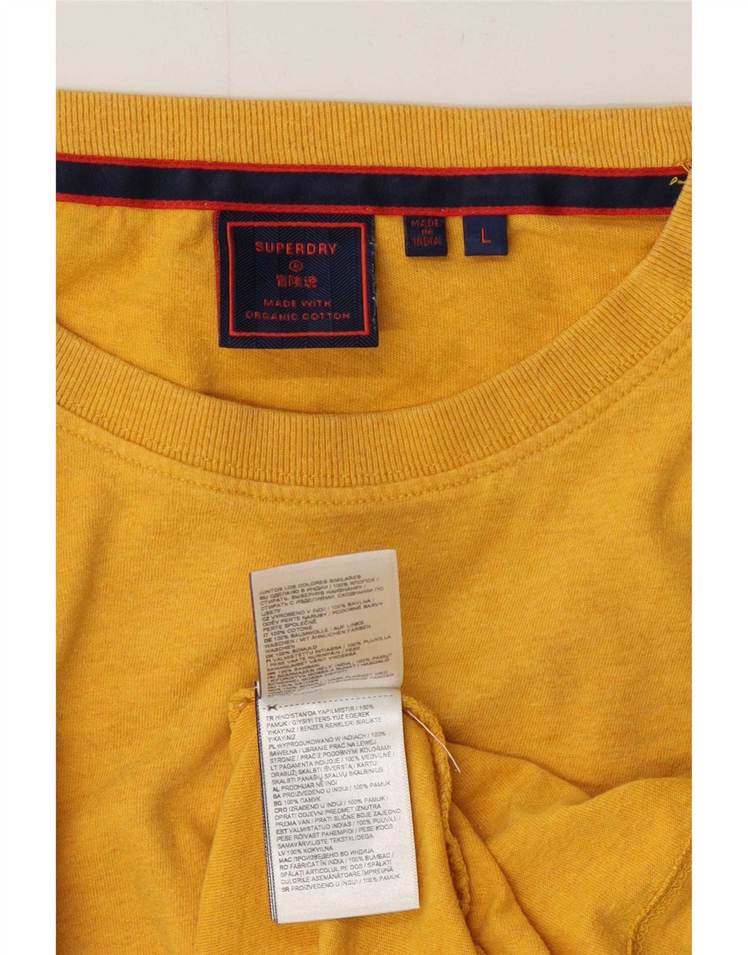 T-shirt da uomo Superdry Top grande in cotone giallo