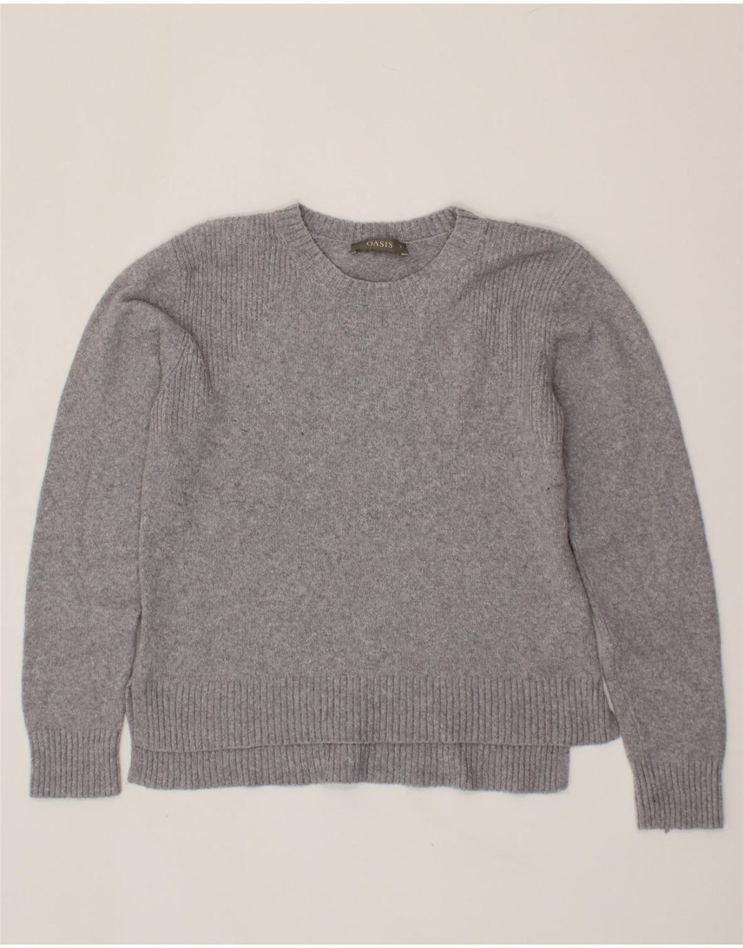 OASIS Womens Crew Neck Jumper Sweater UK 10 Small Grey Polyester Vintage Oasis and Second-Hand Oasis from Messina Hembry 