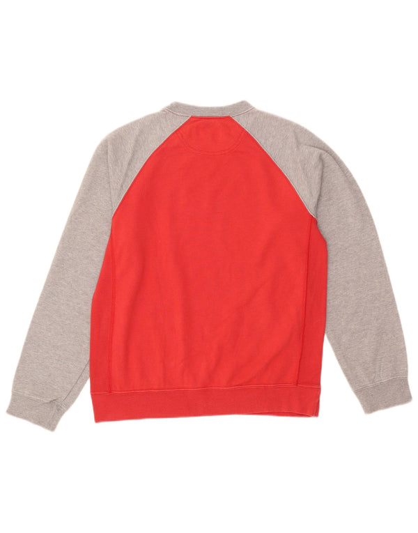 Felpa grafica da uomo Champion, maglione piccolo rosso color block