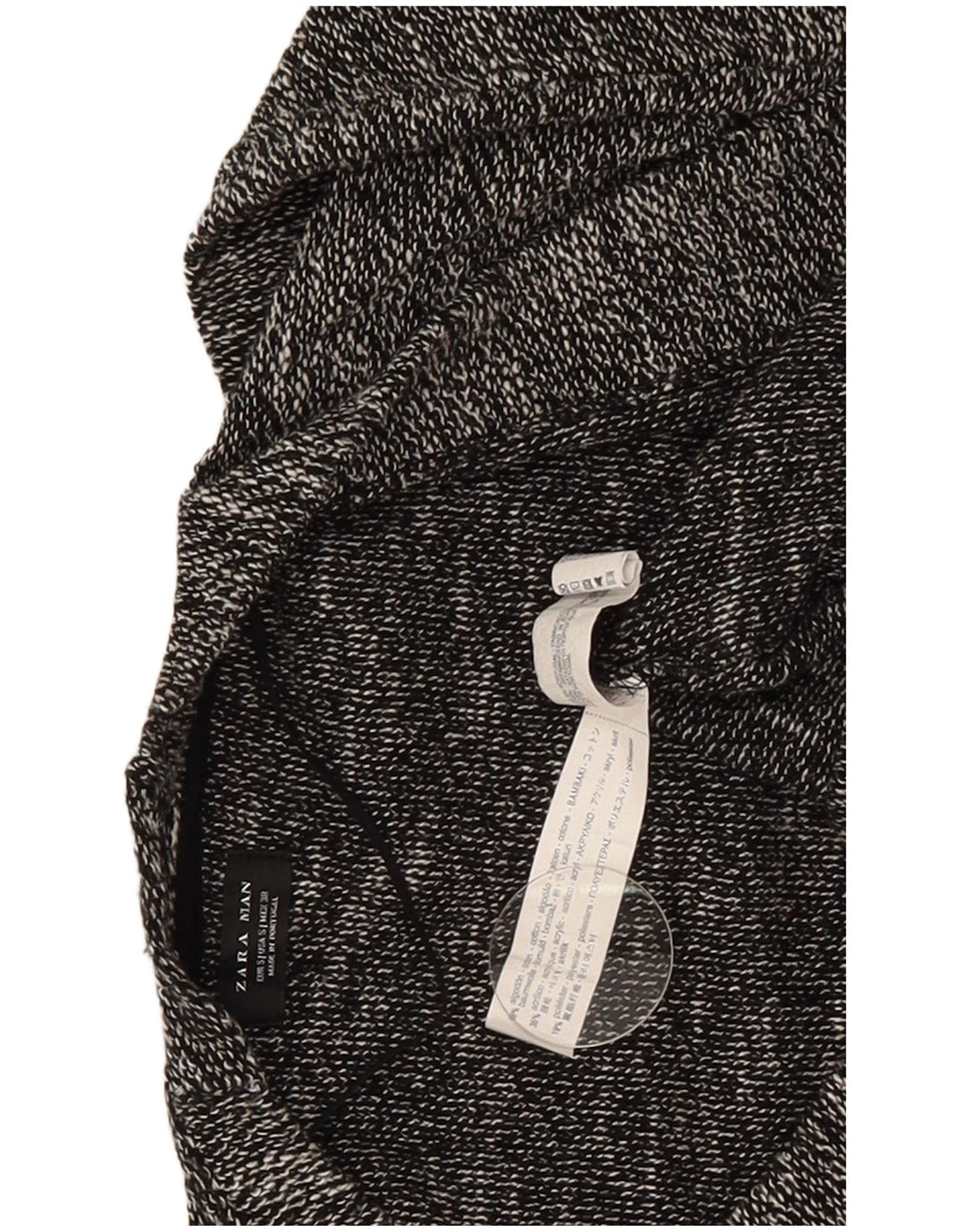 Maglione cardigan aperto da uomo Zara piccolo in cotone screziato grigio