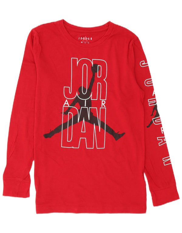 Top con grafica Jordan da ragazzo a manica lunga 13-14 anni XL in cotone rosso