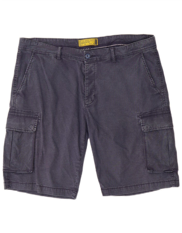 Pantaloncini cargo vintage da uomo vestibilità regolare W38 XL in cotone blu navy
