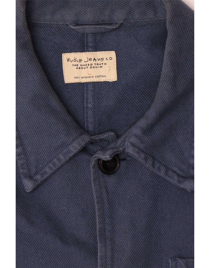 Giacca utility da uomo Nudie Jeans UK 40 grande cotone blu