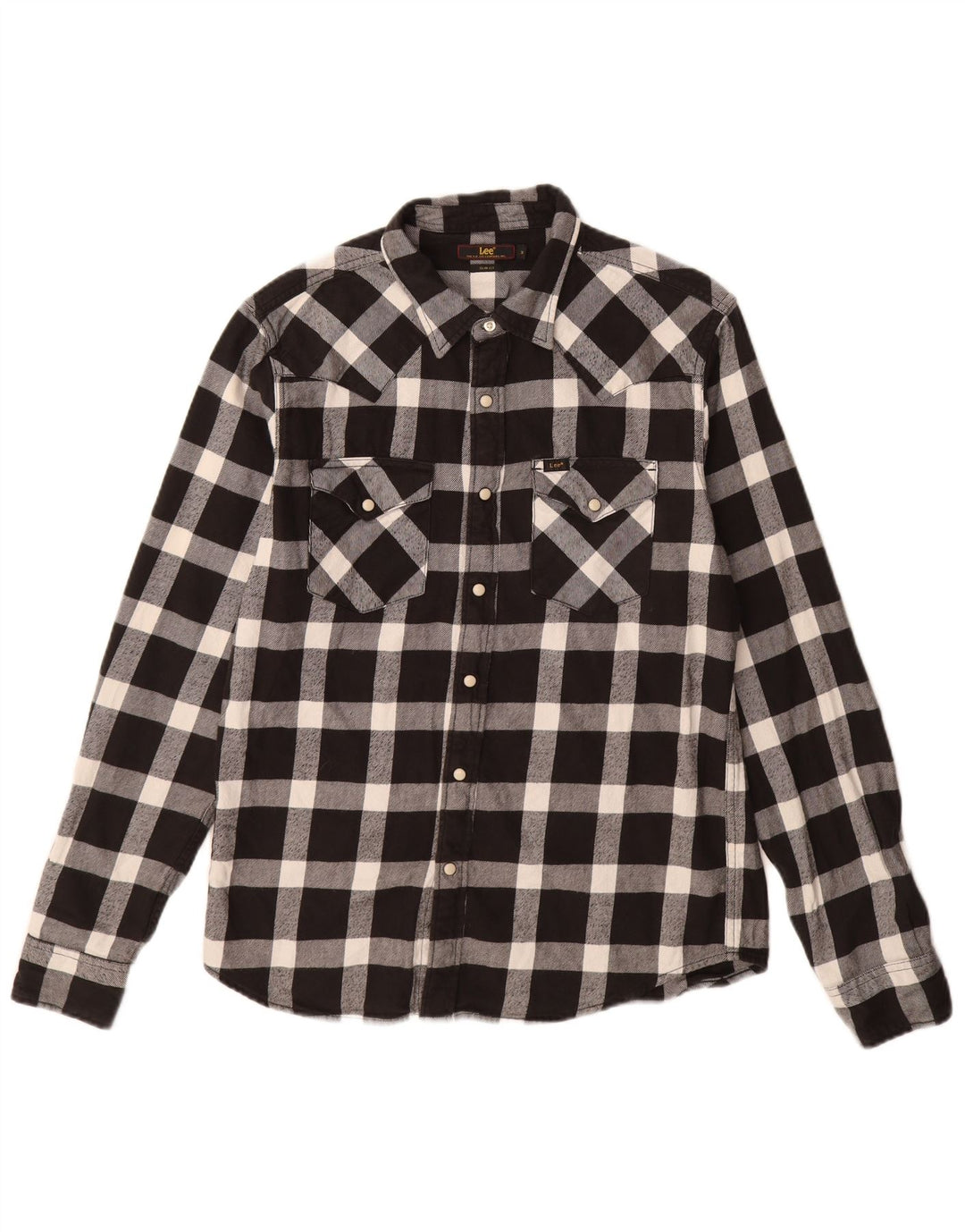 Camicia LEE da uomo slim fit in flanella, cotone medio a quadri nero