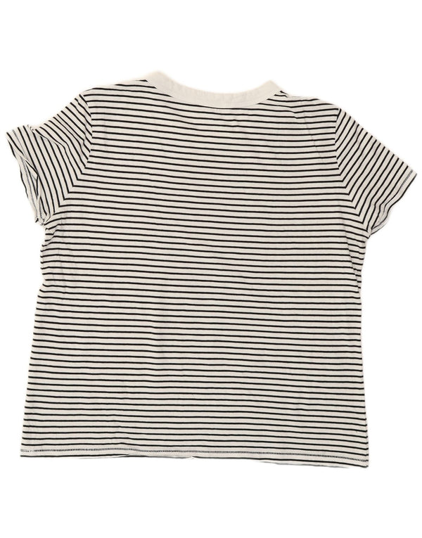 T-shirt da donna Zara Top UK 18 XL bianca a righe nautiche