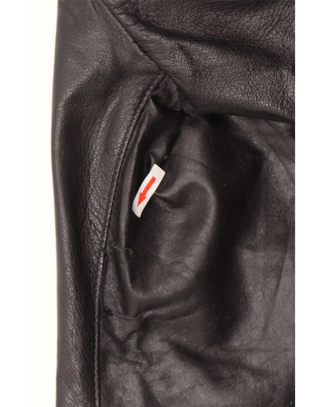 Giacca in pelle vintage da donna UK 16 grande nera