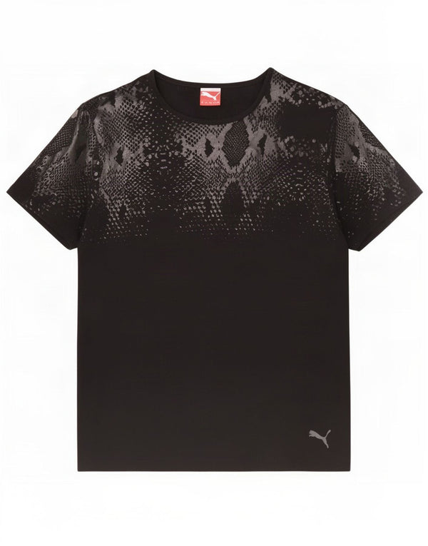 T-shirt da uomo Puma Top media nera con stampa animalier