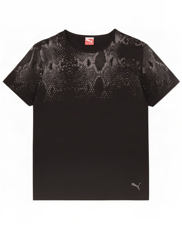 T-shirt da uomo Puma Top media nera con stampa animalier