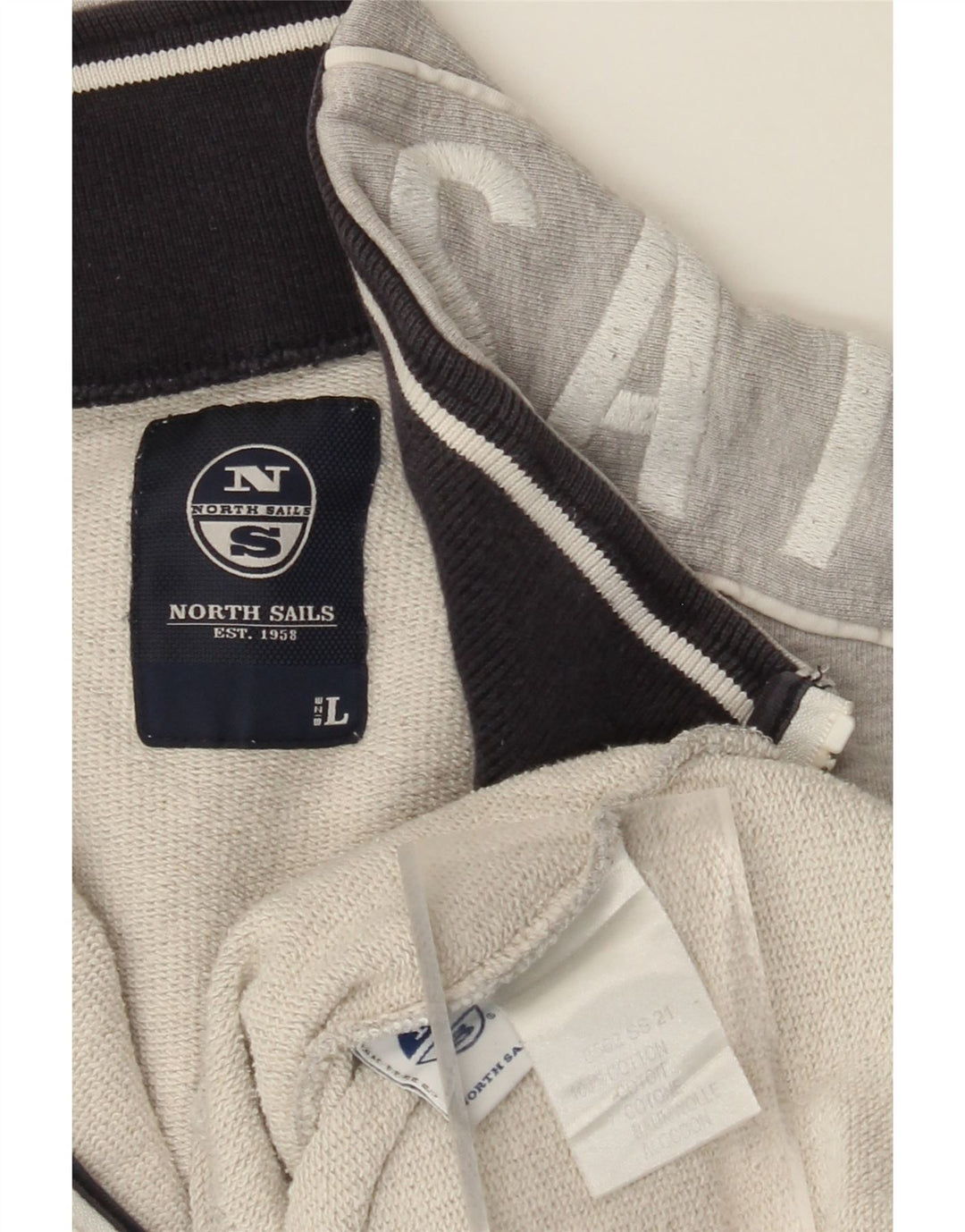 NORTH SAILS Giacca da tuta grafica da uomo grande in cotone grigio