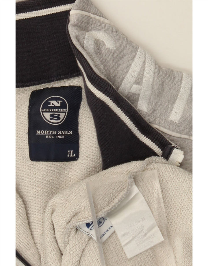 NORTH SAILS Giacca da tuta grafica da uomo grande in cotone grigio