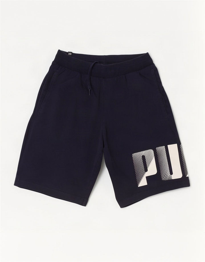 Pantaloncini sportivi grafici da uomo Puma piccoli in cotone blu navy