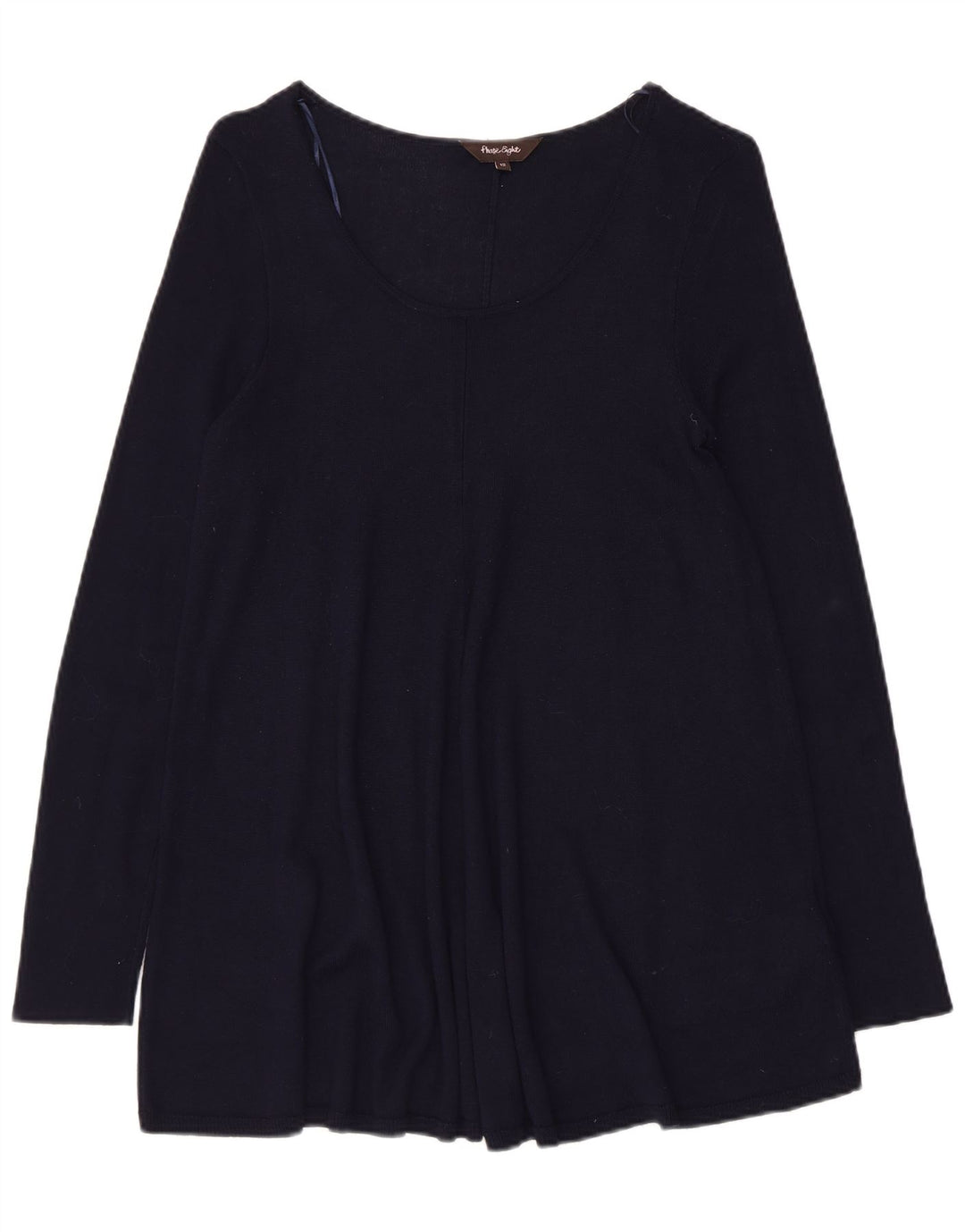 PHASE EIGHT Womens Long Sleeve Blouse Top UK 12 Medium Navy Blue Viscose