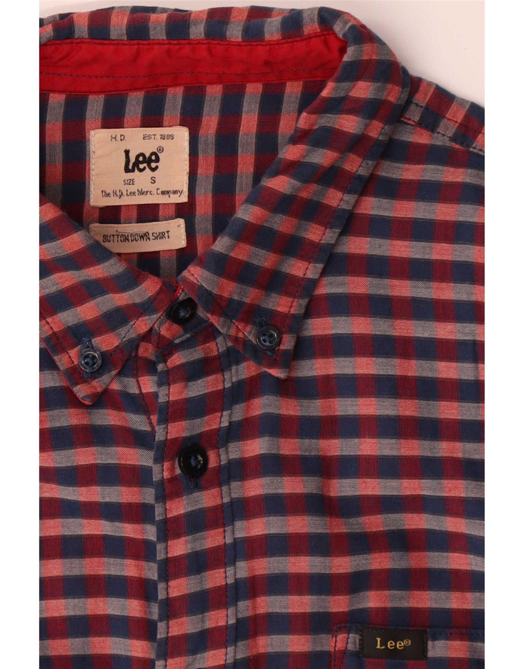 Camicia da uomo Lee piccola in cotone a quadretti rossi